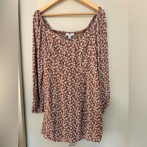 🆕 NWT And Now This Floral Smocked Mini Dress Brown Floral Size Small